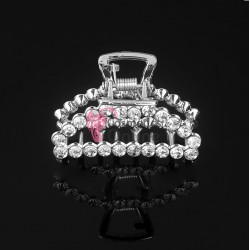 Clama pentru prins parul tip cleste CLM039BB Argintiu cu cristale